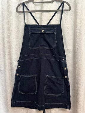 Backless Pinafore Denim Dress